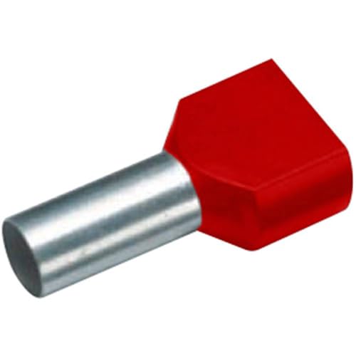 VOGT VERBINDUNGSTECHNIK Doppeltes Endstück, 490814D, 10 mm² x 12 mm, teilisoliert, rot, 100 Stück von VOGT VERBINDUNGSTECHNIK