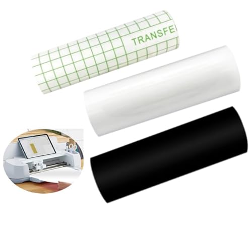 3 Rollen Smart Vinyl Permanent für Cricut Explore 3/Maker 3, Schwarz Weiß Transferfolie Smart Adhesive Vinyl Permanent Rollen 33x200cm Plotterfolie Selbstklebend zum DIY Fenster Tassen Autos Banner 3 Rollen Smart Vinyl Permanent für Cricut Explore 3/Maker 3, Schwarz Weiß Transferfolie Smart Adhesive Vinyl Permanent Rollen 33x200cm Plotterfolie Selbstklebend zum DIY Fenster Tassen Autos Banner von VOHESEA