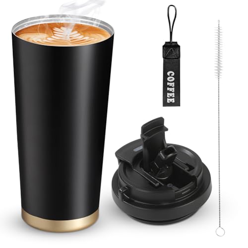 Kaffeebecher to go 500ml Thermobecher mit Deckel, Vakuum Isolierbecher Trinkflasche aus 316 Edelstahl, Auslaufsicher Travel Mug mit Zwei Arten zu trinken für Kaffee Getränke Fruchtsäfte Wasser Kaffeebecher to go 500ml Thermobecher mit Deckel, Vakuum Isolierbecher Trinkflasche aus 316 Edelstahl, Auslaufsicher Travel Mug mit Zwei Arten zu trinken für Kaffee Getränke Fruchtsäfte Wasser von VOHESEA