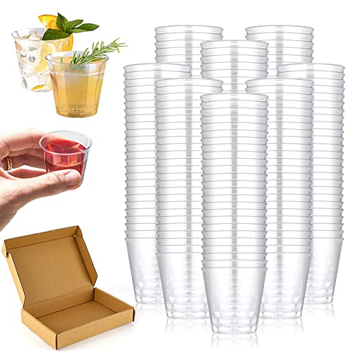 VOHESEA 200 Stück Plastik Schnapsgläser, 3cl/30ml Shotgläser Schnapsbecher aus PS Material Wiederverwendbarer Plastikbecher Trinkbecher für Partys Hochzeiten Weihnachten von VOHESEA