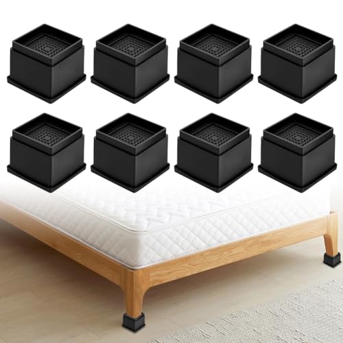 Rechteckige Betterhöhungen, Verstellbare Möbelerhöhung, Stapelbar 8 Stück Schwerlast Betterhöhung, Robuste Möbelerhöhungen für Bett, Schreibtisch, Tisch, Bücherregal, Sofaerhöher bis zu 2721 kg Rechteckige Betterhöhungen, Verstellbare Möbelerhöhung, Stapelbar 8 Stück Schwerlast Betterhöhung, Robuste Möbelerhöhungen für Bett, Schreibtisch, Tisch, Bücherregal, Sofaerhöher bis zu 2721 kg von VOHESEA