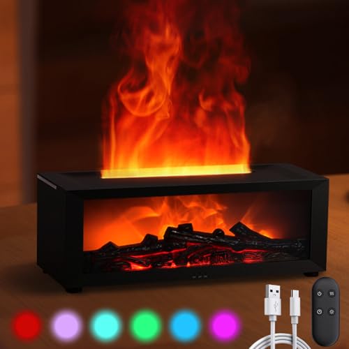 Schwarz Aroma Diffuser mit 7 Flammen Effekt, 150ml Aroma Diffuser Ätherische Öle Diffuser Luftbefeuchter Humidifier mit Timing & Fernbedienung Lichtwechsel Tragbar Vulkan Diffuser für Zuhause Büro Schwarz Aroma Diffuser mit 7 Flammen Effekt, 150ml Aroma Diffuser Ätherische Öle Diffuser Luftbefeuchter Humidifier mit Timing & Fernbedienung Lichtwechsel Tragbar Vulkan Diffuser für Zuhause Büro von VOHESEA