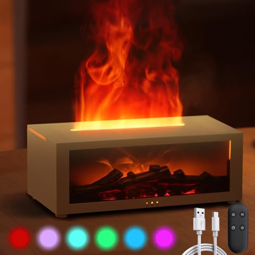Weiß Aroma Diffuser mit 7 Flammen Effekt, 150ml Aroma Diffuser Ätherische Öle Diffuser Luftbefeuchter Humidifier mit Timing & Fernbedienung Lichtwechsel Tragbar Vulkan Diffuser für Zuhause Büro Weiß Aroma Diffuser mit 7 Flammen Effekt, 150ml Aroma Diffuser Ätherische Öle Diffuser Luftbefeuchter Humidifier mit Timing & Fernbedienung Lichtwechsel Tragbar Vulkan Diffuser für Zuhause Büro von VOHESEA