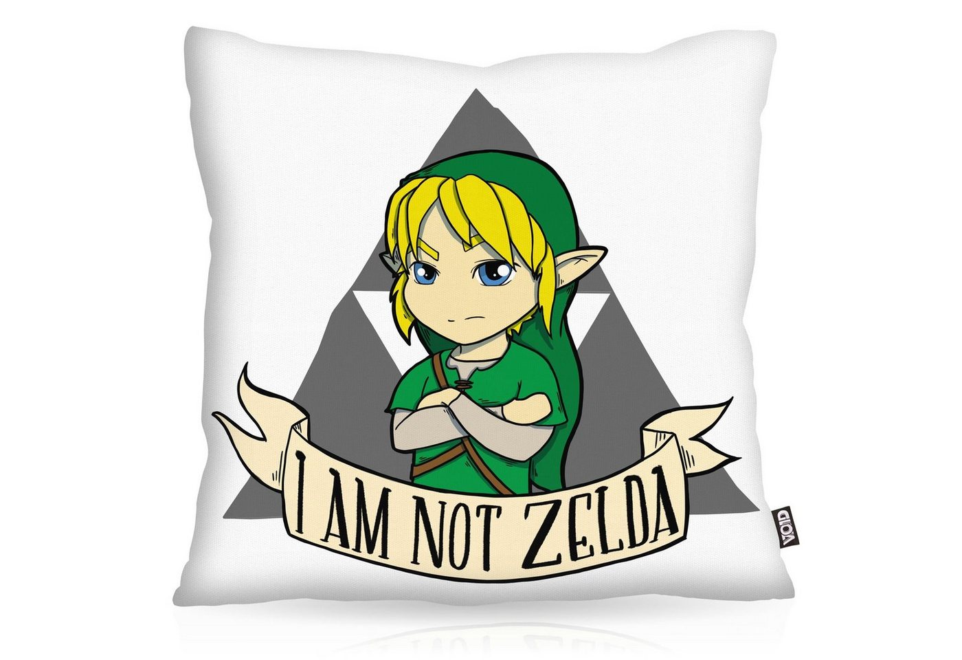 Kissenbezug, VOID, Sofa-Kissen I am not Zelda link game gamer spiel hyrule boy switch legend von VOID