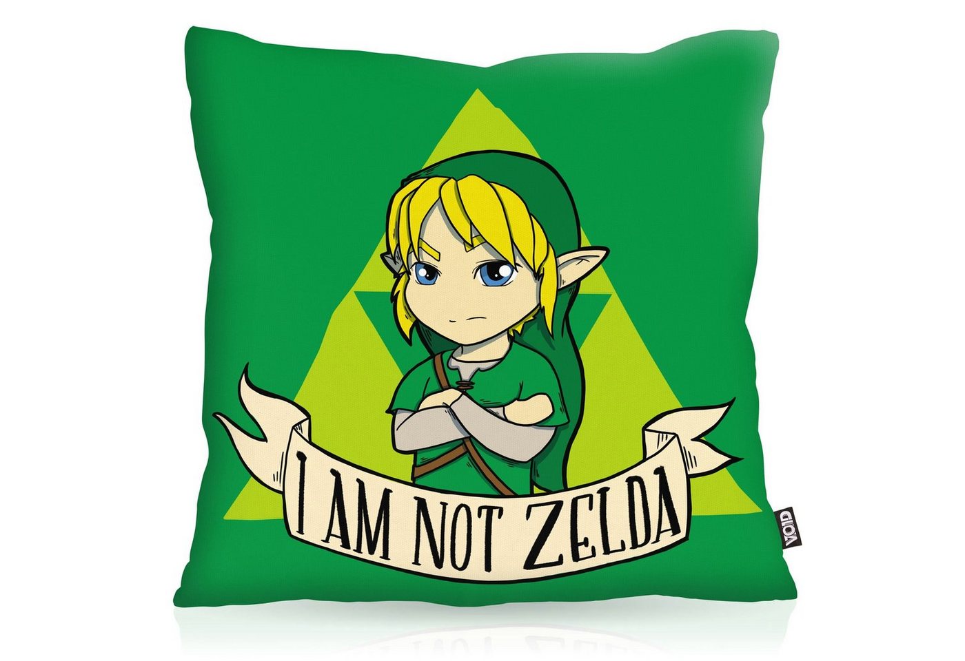 Kissenbezug, VOID, Sofa-Kissen I am not Zelda link game gamer spiel hyrule boy switch legend von VOID