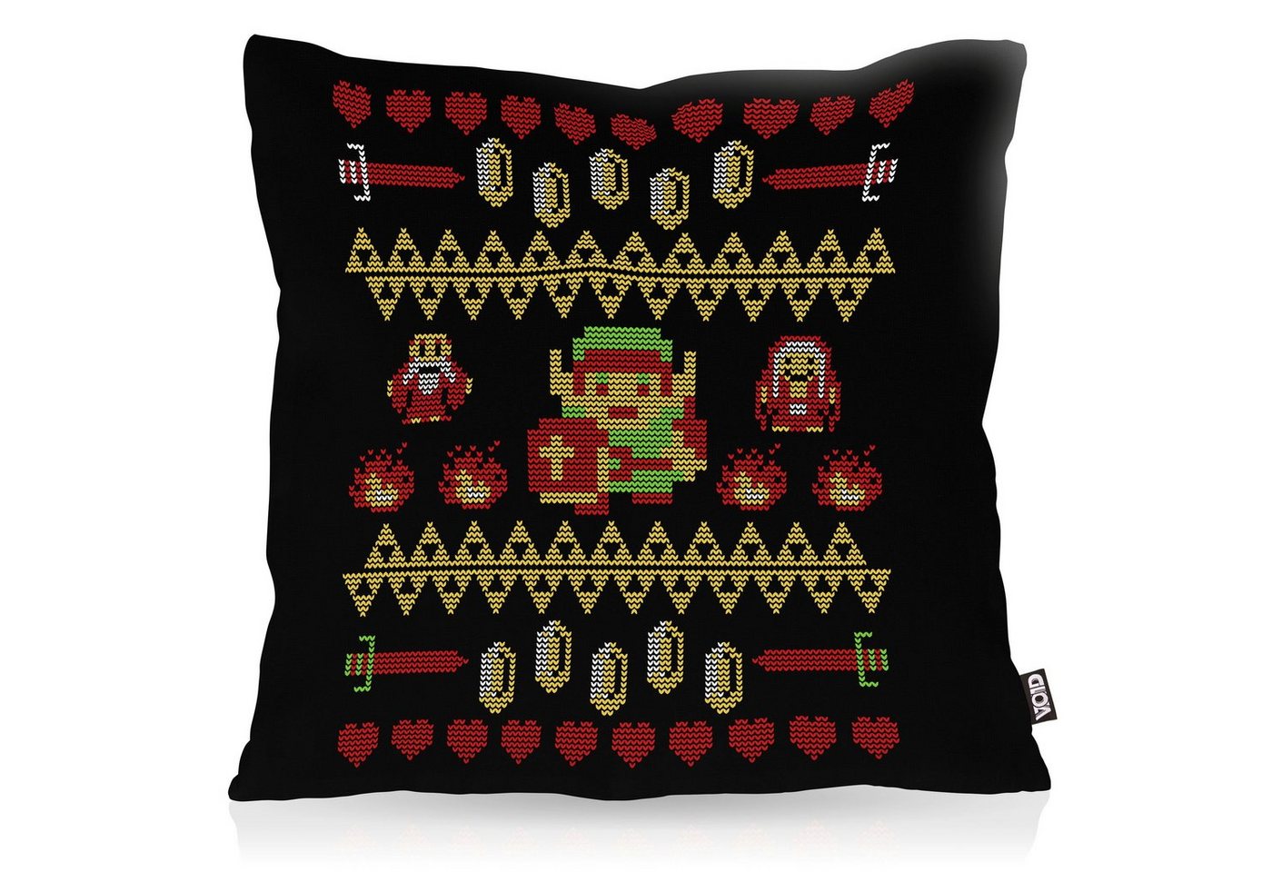 Kissenbezug, VOID, Sofa-Kissen Link Ugly Christmas Sweater zelda game weihnachten boy xmas von VOID