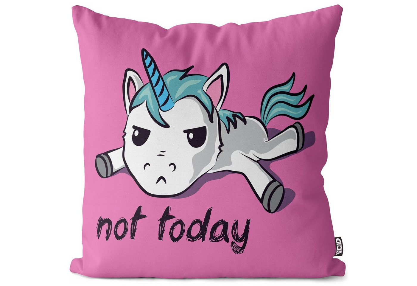 Kissenbezug, VOID, Sofa-Kissen Not today Unicorn Outdoor Indoor Einhorn Pferd Kissen von VOID