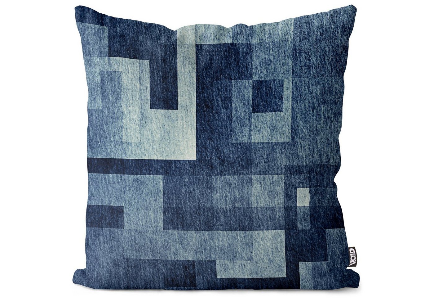 Kissenbezug, VOID (1 Stück), Sofa-Kissen Fliesen Muster Blau Grau gemustert geometrisch abstrakt Wand Oberfläche Batik von VOID