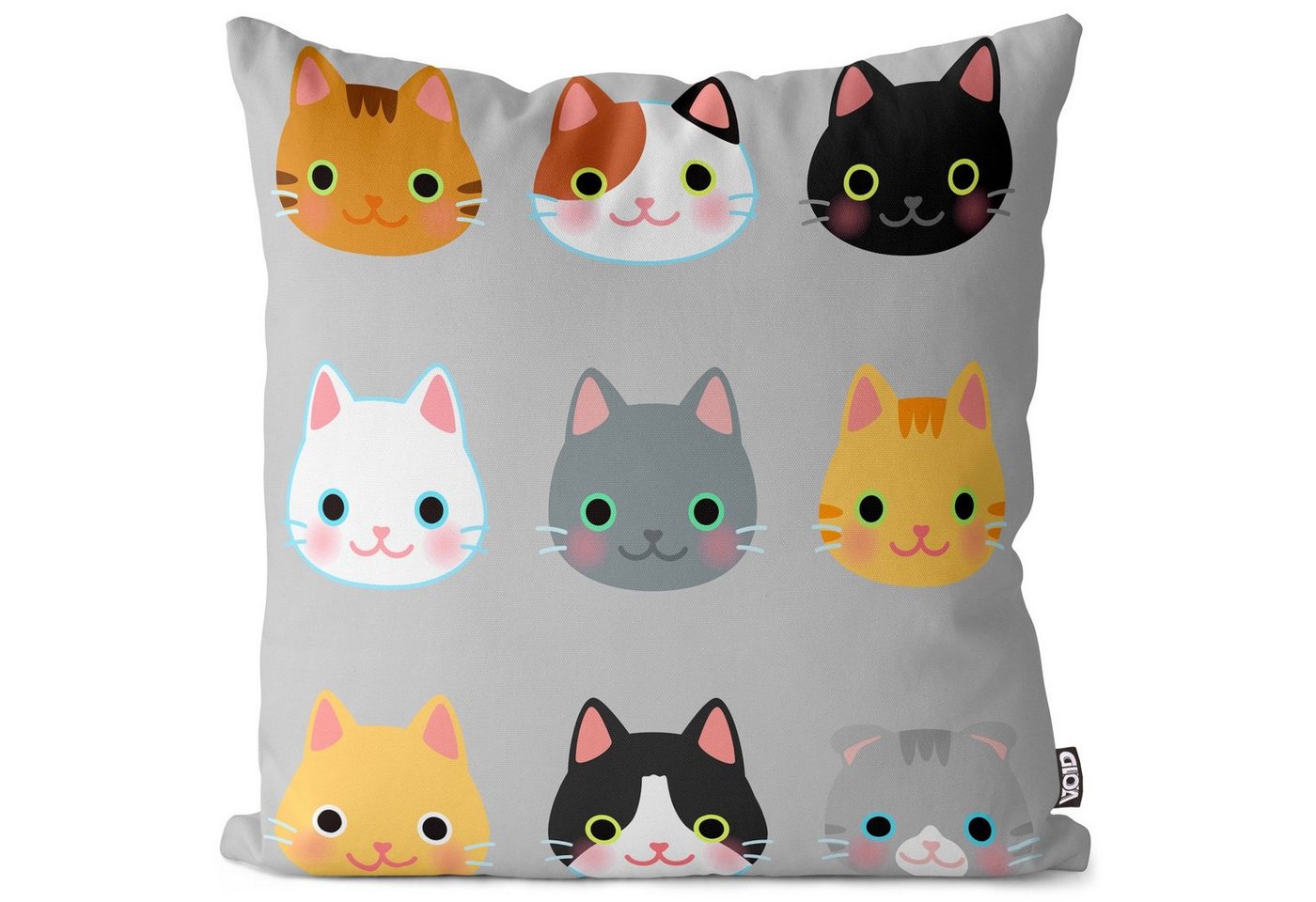 Kissenbezug, VOID (1 Stück), Sofa-Kissen Anime Katzen grau Kissenbezug Katze Japan Kitty Haustier Spielzeug Kinder Cat von VOID