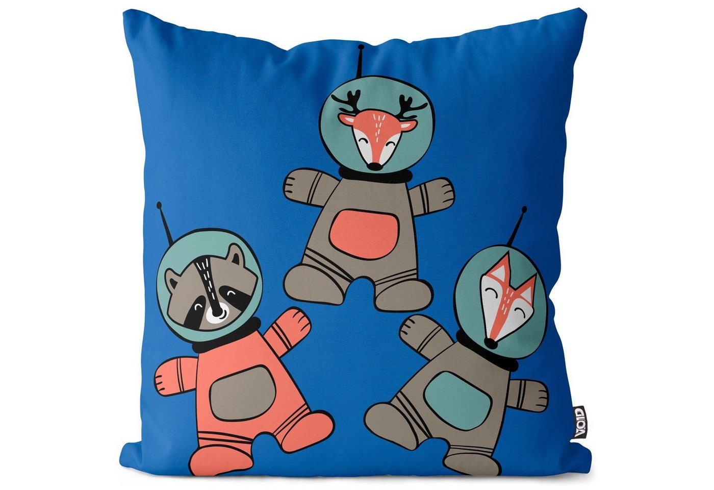 Kissenbezug, VOID (1 Stück), Sofa-Kissen Astronauten Tiere Kissenbezug Weltall Spielzeug Kinder Fuchs Reh Rentier Waschb von VOID