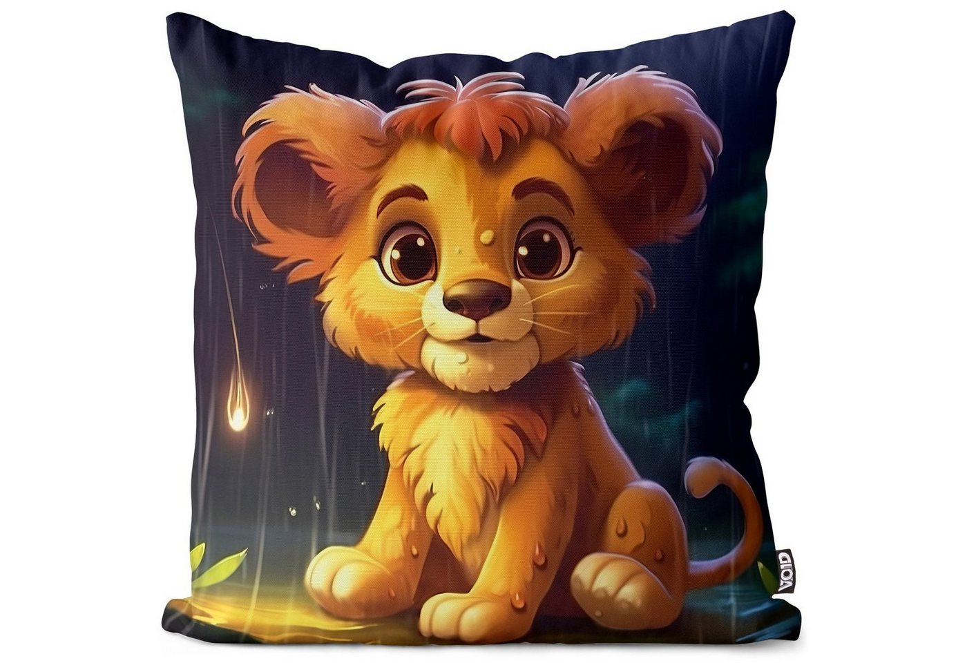 Kissenbezug, VOID (1 Stück), Baby Löwe Kinder Comic Dschungel Kind Safari tiger katze plüschtier g von VOID