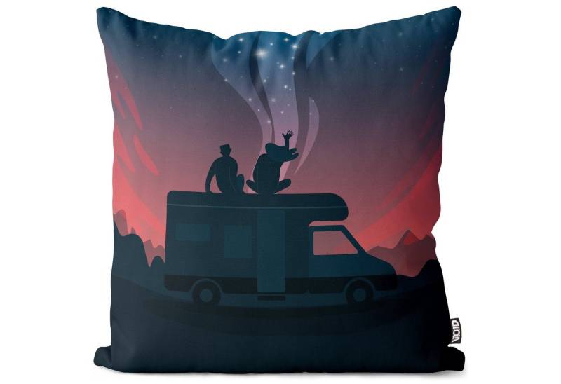 VOID Kissenbezug, (1 Stück), Camping Bild Pärchen Wohnmobil urlaub zeichnung grafik poster tapete von VOID