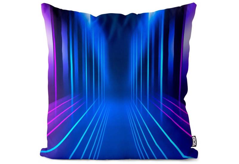 Kissenbezug, VOID (1 Stück), Sofa-Kissen Grafisch Blau Lila Raum Spiegel Linien Computer Technik science fiction Küche Bad Wohnzimmer von VOID