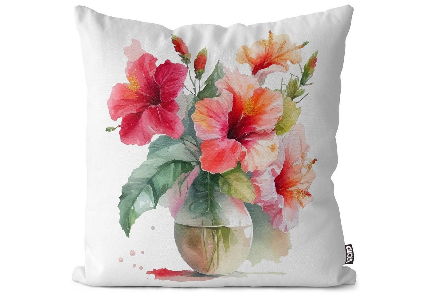 Kissenbezug, VOID (1 Stück), Hibiskus Blumenstrauß Vase Blumen hibiskusblüte hibiscus pflanzen blü von VOID