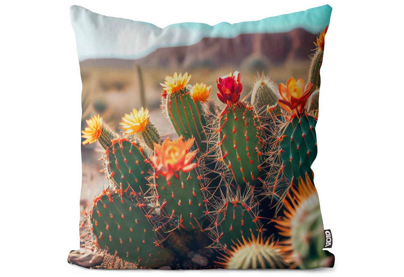 Kissenbezug, VOID (1 Stück), Kakteen Wüste Blüte Landschaft kaktus sahara sukkulente pflanzen natu von VOID