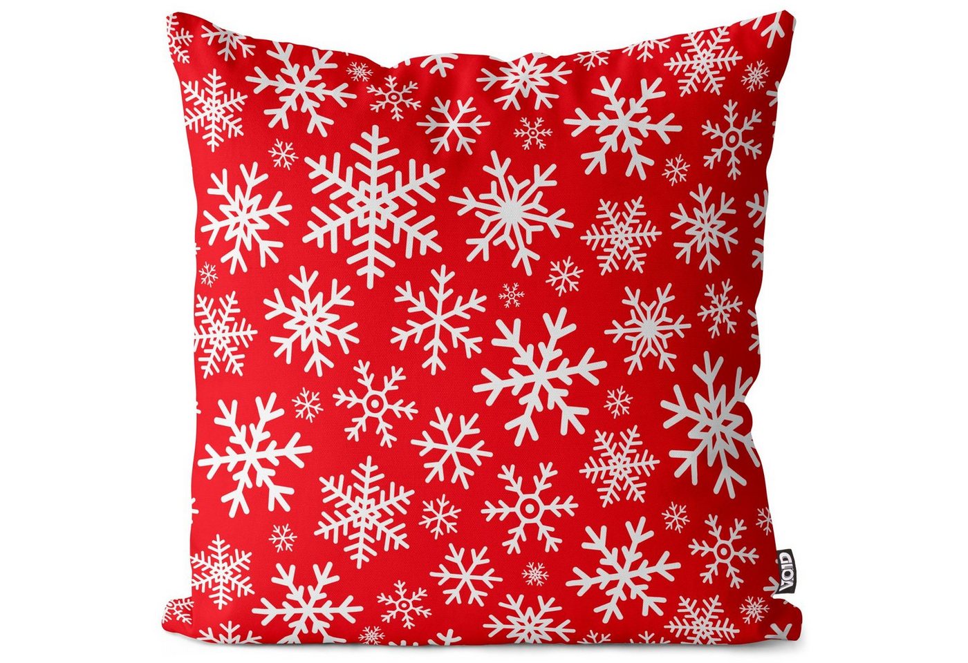 Kissenbezug, VOID (1 Stück), Sofa-Kissen Winter Weihnachten Geschenkpapier Geschenke Muster Design Schneeflocken Schnee Nikolaus Verpackung Sterne von VOID