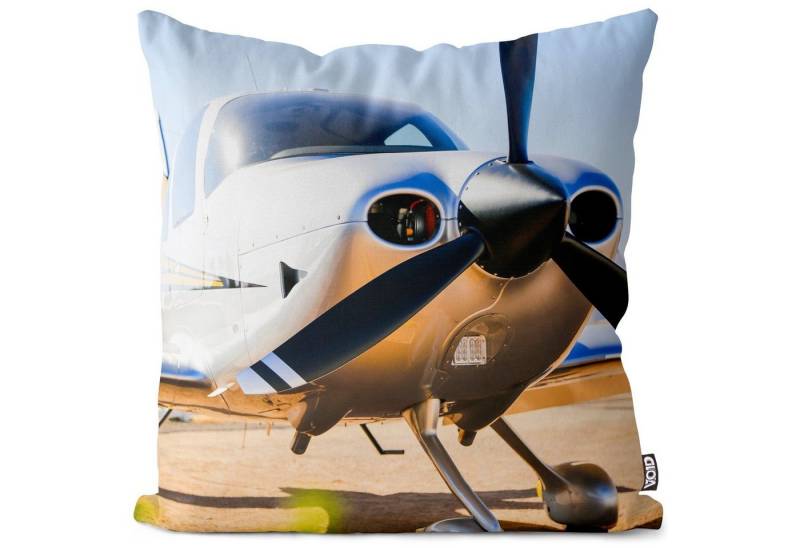 Kissenbezug, VOID (1 Stück), Sofa-Kissen Flugzeug Propeller Fliegen Sport Luft Reisen Propellermaschine Kalifonien Urlaub Reise Freizeit Fliegerei Flugschein von VOID