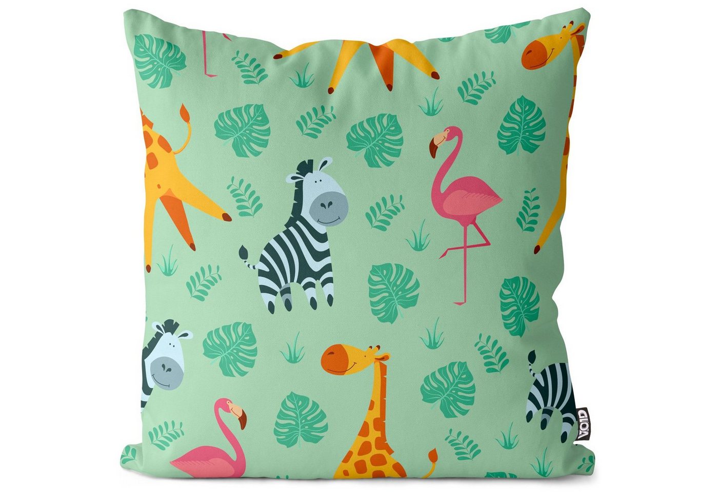 Kissenbezug, VOID (1 Stück), Sofa-Kissen Tiere Afrika Palmen Kissenbezug Kinder Kindermuster Kinderzimmer Giraffe Zebra von VOID