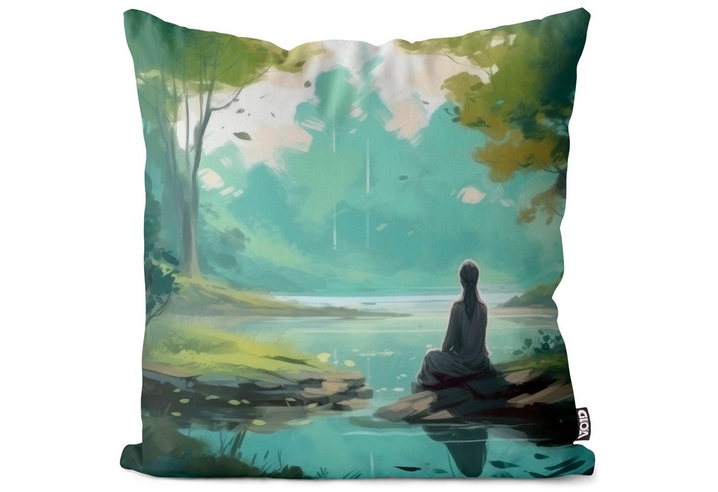 VOID Kissenbezug, (1 Stück), Waldsee Meditation Yoga Wald wald grafik teich yoga kurs bad chakra n von VOID