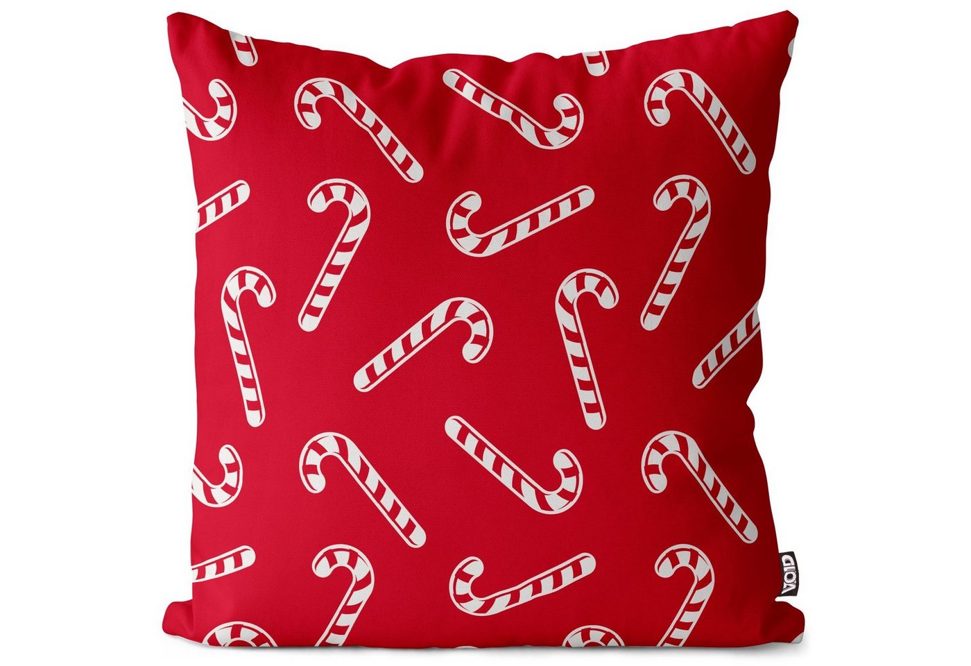 VOID Kissenbezug, (1 Stück), Weihnachten Punkte rot weiss Muster Christbaum Kugeln Christbaumkugel von VOID