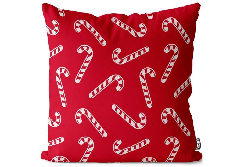 VOID Kissenbezug, (1 Stück), Weihnachten Punkte rot weiss Muster Christbaum Kugeln Christbaumkugel von VOID