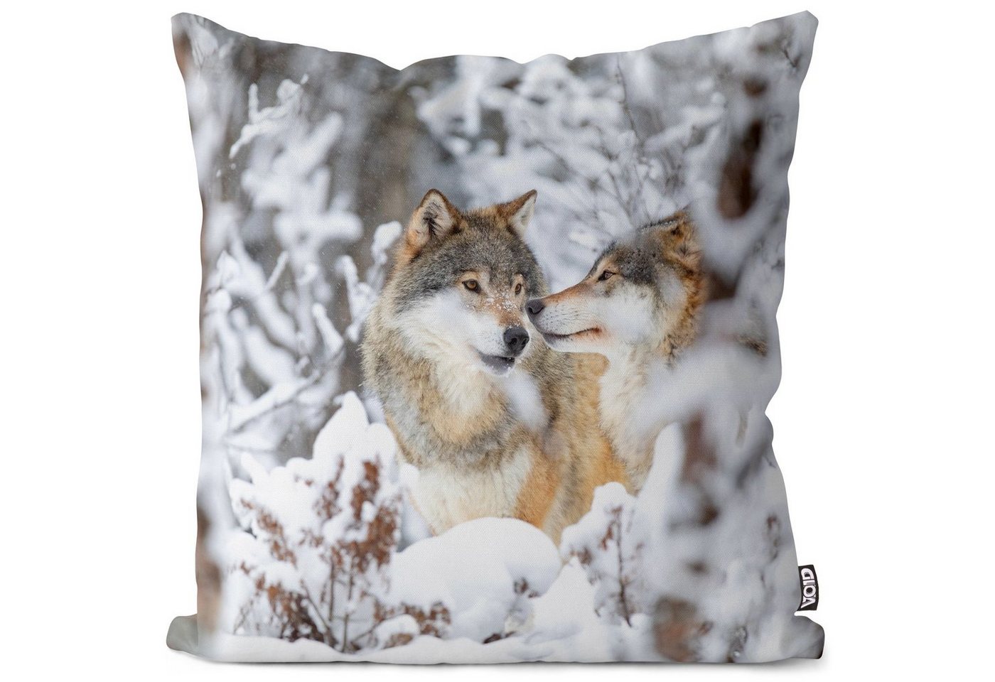 Kissenbezug, VOID (1 Stück), Wolf Winter Wildtier Schnee Wolf Winter Wildtier Schnee Wald Natur Ti von VOID