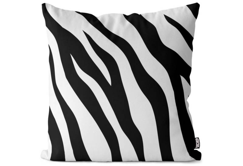 VOID Kissenbezug, (1 Stück), Zebra-Fell gemustert Schwarz Weiss Muster Afrika Asien Steppe Herde S von VOID