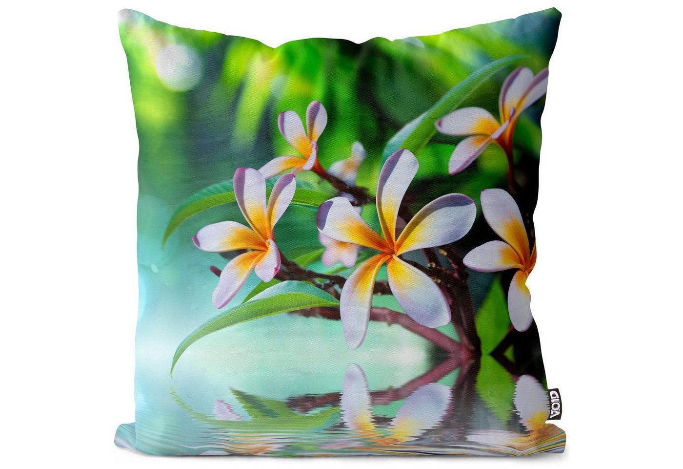 VOID Kissenbezug, (1 Stück), Zen Garten Frangipani Blume Garten Wellness Kosmetik Blüten Spa Teich von VOID