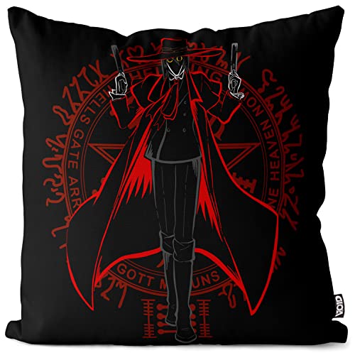 VOID Alucard Vampir Kissenbezug Kissenhülle Polyester wasserfest Outdoor Hellsing Anime Manga Japan, Kissen Größe:80 x 80 cm VOID Alucard Vampir Kissenbezug Kissenhülle Polyester wasserfest Outdoor Hellsing Anime Manga Japan, Kissen Größe:80 x 80 cm von VOID