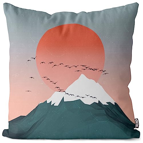 VOID Berg Alpen Mount Everest Gletscher Kissenbezug Kissenhülle Polyester Weihnachten Deko Winter Outdoor Dekoration, Kissen Größe:60 x 60 cm von VOID