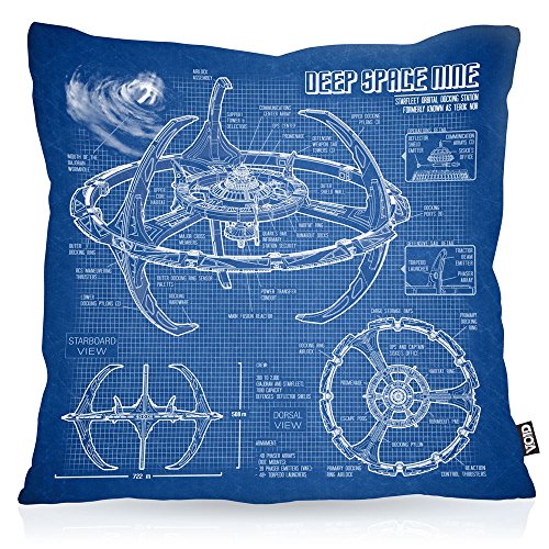 VOID Deep Space Nine Kissenbezug Kissenhülle Outdoor Indoor Trek Trekkie Star, Kissen Größe:50 x 50 cm von VOID