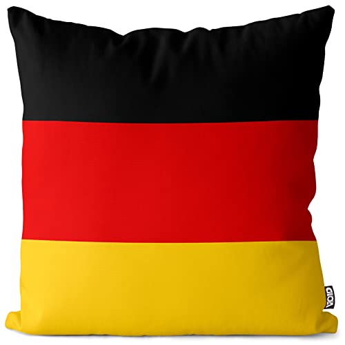 VOID Deutschland Germany Polyester Kissenbezug Flagge Fahne Fan-Kissen Kissenhülle Outdoor Indoor Bunt, Kissen Größe:60 x 60 cm von VOID