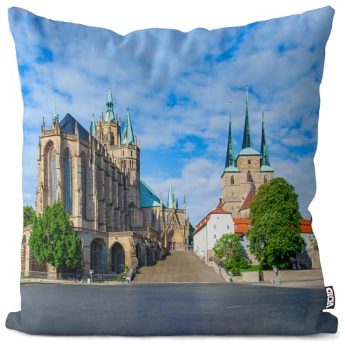 VOID Erfurter Dom Kissenbezug Kissenhülle Deko Polyester Dekoration Garten Dekokissen, Kissen Größe:40 x 40 cm von VOID