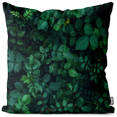 VOID Green Leaves Kissenbezug Kissenhülle Sofakissen Kissen Deko Outdoor-Kissen Dekokissen, Kissen Größe:60 x 60 cm von VOID