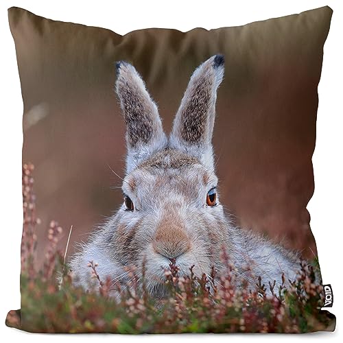 VOID Hase Natur Garten Berge Kissenbezug Kissenhülle Polyester Dekoration Ostern Deko-Kissen Outdoor Garten, Kissen Größe:60 x 60 cm von VOID