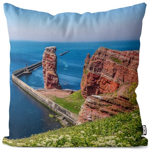 VOID Helgoland Kissenbezug Kissenhülle Deko Polyester Dekoration Garten Dekokissen, Kissen Größe:40 x 40 cm von VOID