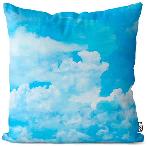 VOID Himmel Blau Weiss Kissenbezug Kissenhülle Sofakissen Kissen Deko Outdoor-Kissen Dekokissen, Kissen Größe:80 x 80 cm von VOID