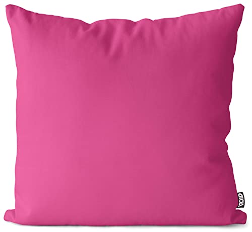 VOID Kissenbezug wetterfest Kissenhülle Polyester wasserfest Dekokissen Outdoor Kissen Zierkissen, Kissen Größe:40 x 40 cm, Kissen Farbe:Pink von VOID