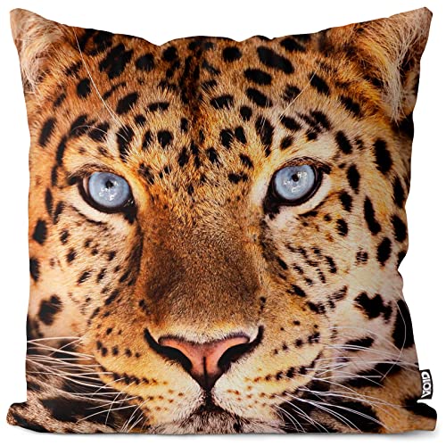 VOID Leopardenkopf Kissenbezug Kissenhülle Outdoor Indoor Leopard, Kissen Größe:50 x 50 cm von VOID