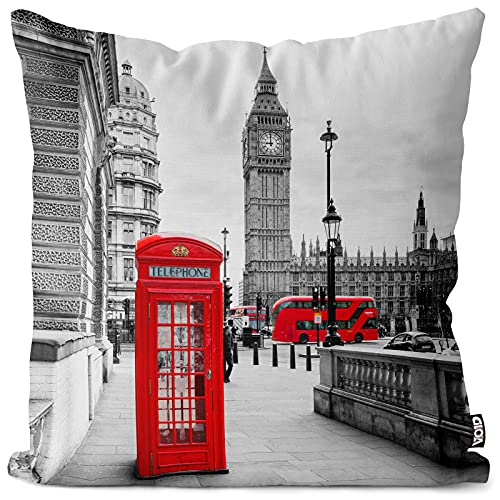 VOID London Telefonzelle England Kissenbezug Kissenhülle Sofakissen Kissen Deko Outdoor-Kissen Dekokissen, Kissen Größe:80 x 80 cm von VOID