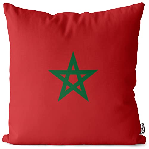 VOID Marokko Morocco Polyester Kissenbezug Flagge Fahne Fan-Kissen Kissenhülle Outdoor Indoor Bunt, Kissen Größe:80 x 80 cm von VOID