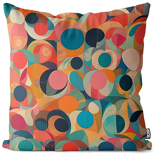 VOID Pop Art Kreise Bunt Farben Kissenbezug Kissenhülle Sofa Couch Wohnzimmer Dekoration wasserfest Outdoor Garten Kissen bezug deko, Kissen Größe:40 x 40 cm von VOID