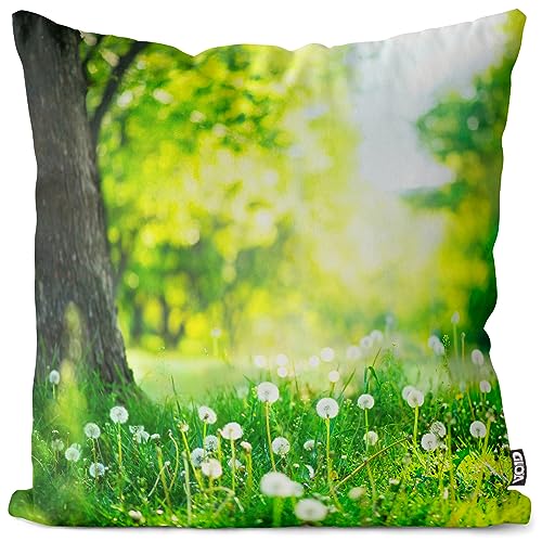 VOID Pusteblumen Wald Wiese Kissenbezug Kissenhülle Polyester Ostern Outdoor Garten Kissen Deko, Kissen Größe:40 x 40 cm von VOID