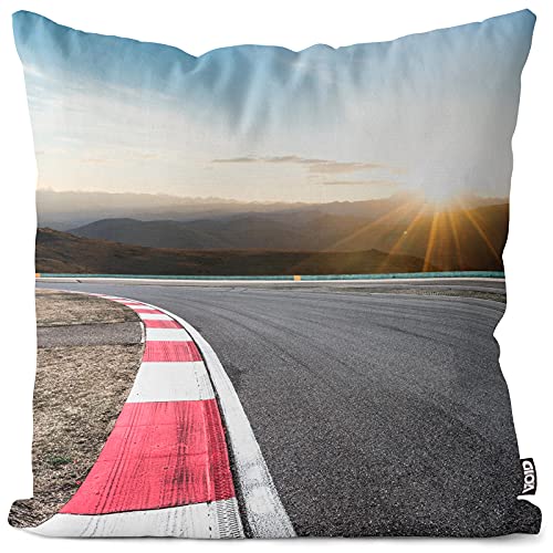 VOID Rennstrecke Rennsport Asphalt Kissenbezug Kissenhülle Sofakissen Kissen Deko Outdoor-Kissen Dekokissen, Kissen Größe:50 x 50 cm von VOID