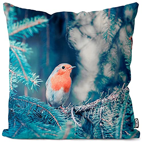 VOID Rotkehlchen im Wald Kissenbezug Kissenhülle Sofakissen Kissen Deko Weihnachten Winter Weihnachtsdeko, Kissen Größe:60 x 60 cm VOID Rotkehlchen im Wald Kissenbezug Kissenhülle Sofakissen Kissen Deko Weihnachten Winter Weihnachtsdeko, Kissen Größe:60 x 60 cm von VOID