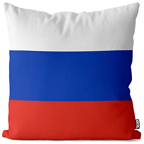 VOID Russland Russia Polyester Kissenbezug Flagge Fahne Fan-Kissen Kissenhülle Outdoor Indoor Bunt, Kissen Größe:40 x 40 cm von VOID