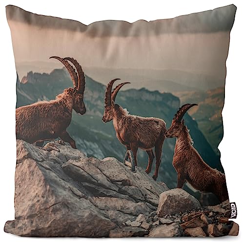 VOID Steinböcke Schweizer Alpen Berge Kissenbezug Kissenhülle Polyester Weihnachten Deko Winter Outdoor Dekoration, Kissen Größe:40 x 40 cm VOID Steinböcke Schweizer Alpen Berge Kissenbezug Kissenhülle Polyester Weihnachten Deko Winter Outdoor Dekoration, Kissen Größe:40 x 40 cm von VOID