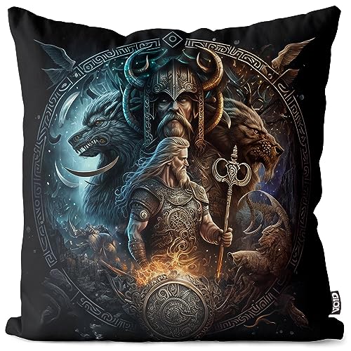 VOID Thor Kelten Wikinger Norge Kissenbezug Kissenhülle Sofa Couch Wohnzimmer Dekoration wasserfest Outdoor Garten Kissen bezug deko, Kissen Größe:40 x 40 cm von VOID