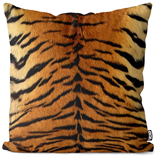 VOID Tigerfellmuster Rücken Kissenbezug Kissenhülle Outdoor Indoor Druck Tigerfell Tiger, Kissen Größe:40 x 40 cm von VOID