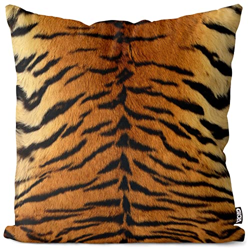 VOID Tigerfellmuster Rücken Kissenbezug Kissenhülle Outdoor Indoor Druck Tigerfell Tiger, Kissen Größe:60 x 60 cm von VOID